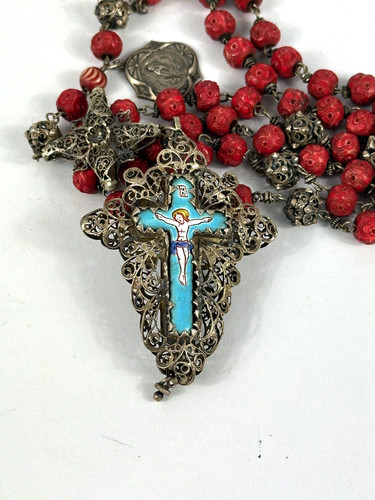 Antiker rosenkranz silberdraht - rosenkranz,