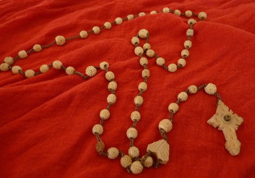 Antiker rosenkranz mit - rosenkranz, bein